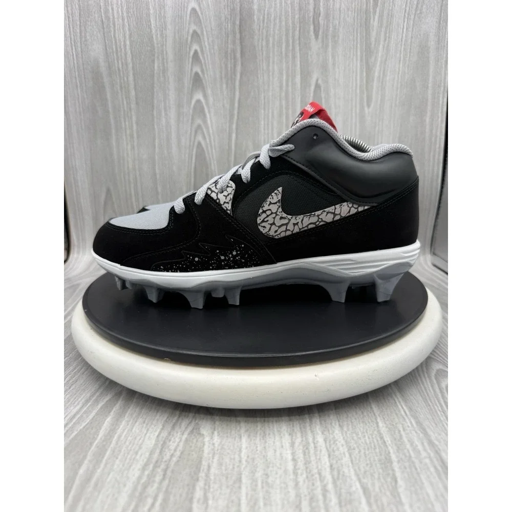 Nike Air Jordan Stadium 90 Mens Sz 10.5 Black Cement Football Cleats HQ0210-060